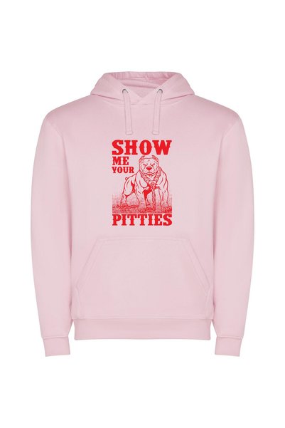 iLovePrints Pitbulls & Puppies Parade Φούτερ με κουκούλα σε χρώμα Ροζ