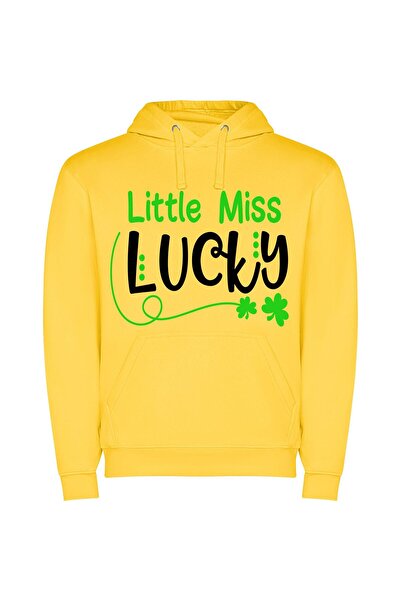 iLovePrints Lively Little Miss Fortune Φούτερ με κουκούλα σε χρώμα Κίτρινο
