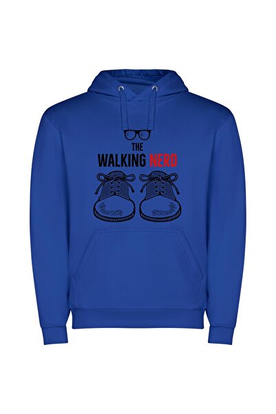 iLovePrints Nerdy Stride Collection Φούτερ με κουκούλα σε χρώμα Μπλε