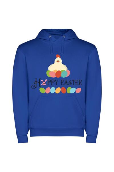 iLovePrints Eggcellent Easter Extravaganza! Φούτερ με κουκούλα σε χρώμα Μπλε