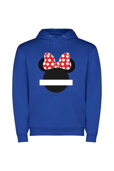 iLovePrints Enchanting Bow-Topped Mouse Φούτερ με κουκούλα σε χρώμα Μπλε