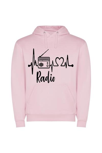 iLovePrints Soundwaves & Style Φούτερ με κουκούλα σε χρώμα Ροζ