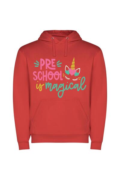 iLovePrints Magic School Dream Φούτερ με κουκούλα σε χρώμα Κόκκινο