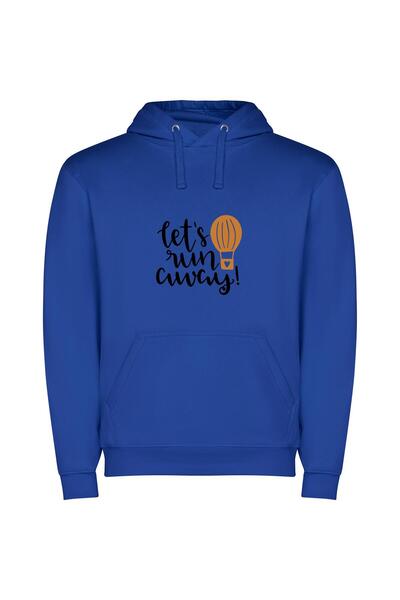 iLovePrints Runaway Balloon Joyride Φούτερ με κουκούλα σε χρώμα Μπλε