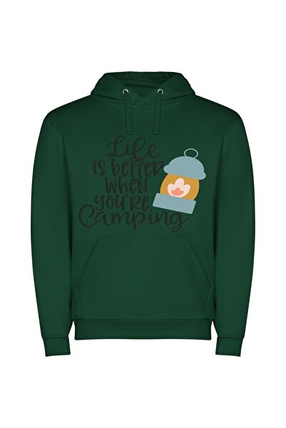 iLovePrints Camp Life Bliss Φούτερ με κουκούλα σε χρώμα Πράσινο