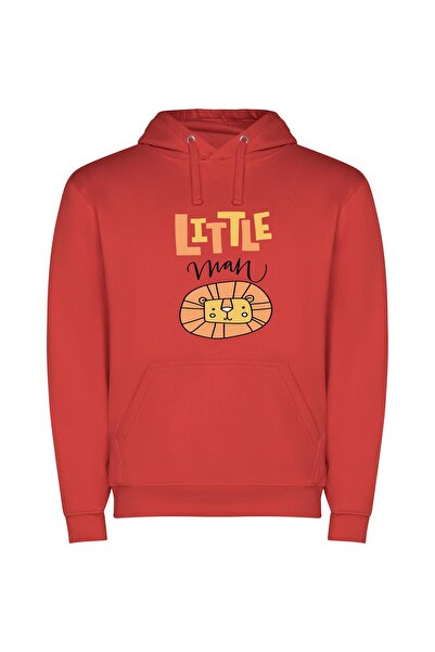 iLovePrints Tiny King of Beasts Φούτερ με κουκούλα σε χρώμα Κόκκινο