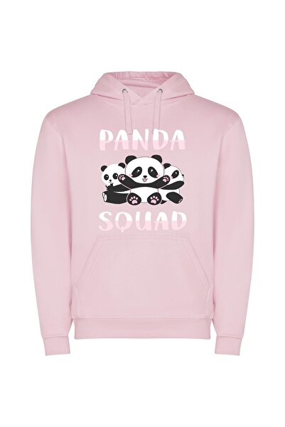 iLovePrints Panda Paws - Cute and Kawaii Φούτερ με κουκούλα σε χρώμα Ροζ