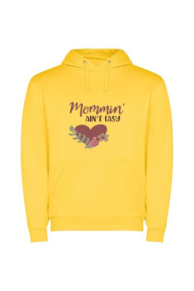 iLovePrints Heartfelt Love Blooms: AR Φούτερ με κουκούλα σε χρώμα Κίτρινο