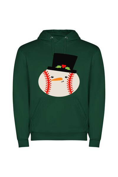 iLovePrints Frosty Sport Mascot: HD Φούτερ με κουκούλα σε χρώμα Πράσινο