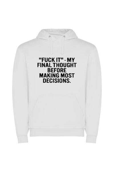 iLovePrints Eternal Final Thought Φούτερ με κουκούλα σε χρώμα Λευκό