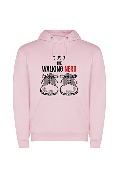 iLovePrints Nerdy Stride Collection Φούτερ με κουκούλα σε χρώμα Ροζ