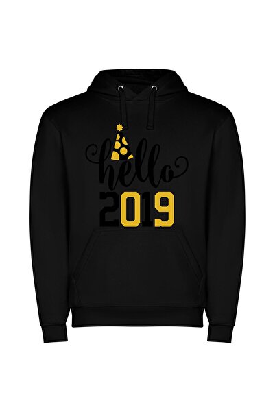 iLovePrints Trending 2019 Greetings Φούτερ με κουκούλα σε χρώμα Μαύρο