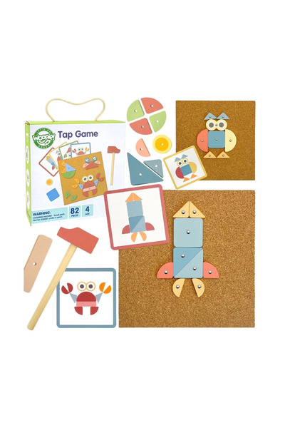 woopie LET'S GO GREEN GREEN Jucărie din lemn de ciocănit tip puzzle, 20 de mo...