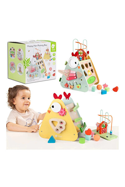 Classic World Cutie manipulativă din lemn 10 în 1 Pui