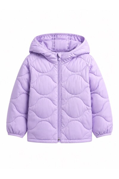 GAP Kids Gap Baby Girl Wave Patterned Quilted Coat 1-6 Years Orchid