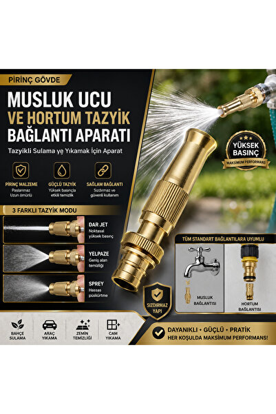 Ufak Tefek Şeyler Brass Pressure Hose End Tap Connection Apparatus High Press...