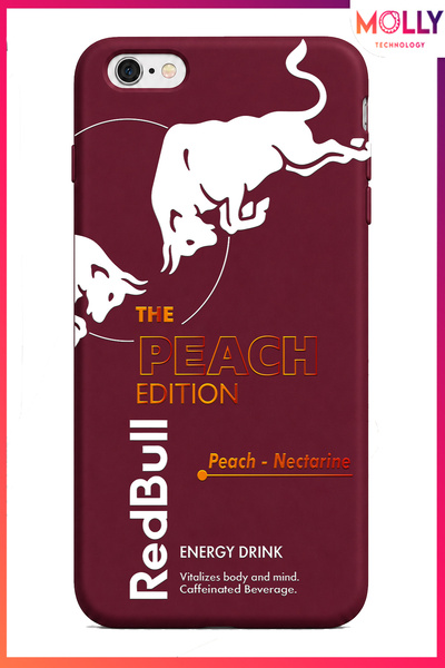 Molly iPhone 6/6S PLUS İçin Vişne Redbull The Peach Edition Desenli İçi Kadif...
