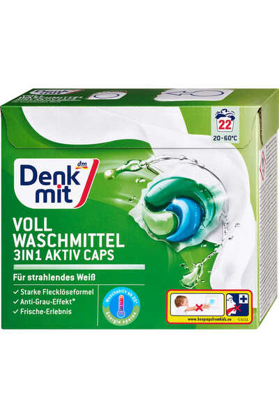 OEM Detergent capsule 3în1 pentru rufe albe 22 spălări, 22 buc
