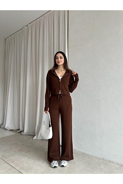 Mooi Butik Semedo Knitwear Set 8353 - Bitter Brown