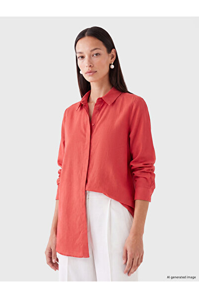 LC Waikiki Orange Cotton Women's Shirt Tunic