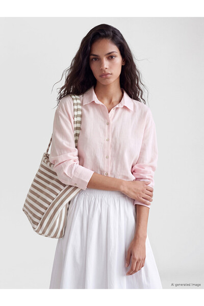LC Waikiki Pink Oversize Muslin Women's Shirt