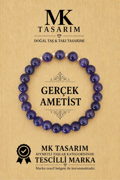 MK tasarım سوار من حجر الأميثيست الأصلي MK.7000.852- سوار للراحة والهدوء والط...