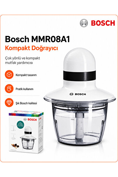 Bosch MMR08A1 400 W Kompakt Doğrayıcı – Beyaz/Antrasit