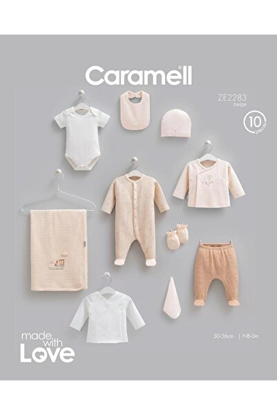 Caramell 100% Cotton Mini Travel 10 Piece Hospital Discharge Bodysuit Set Bei...
