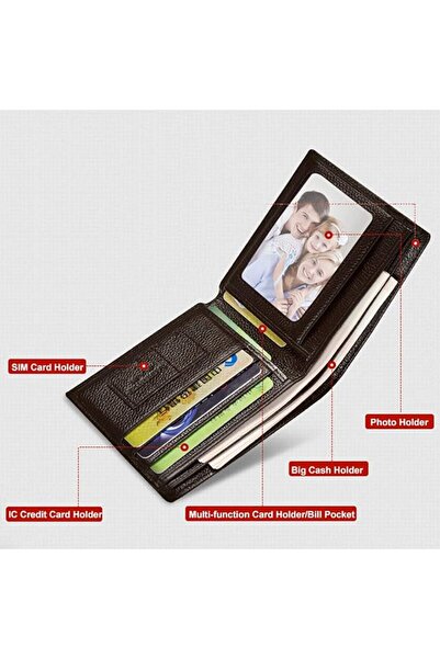 Laorentou Men's Wallets, Genuine Leather RFID Blocking Mens Bifold Wallets wi...