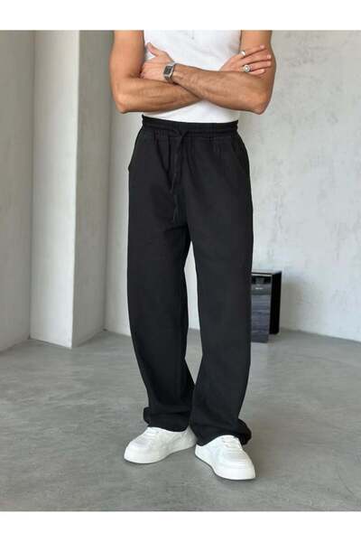 SHANBERWEAR Dokulu Gabardin Erkek Baggy Pantolon
