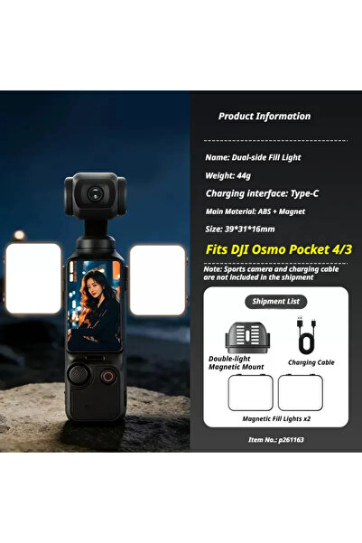 Choice1 مصباح مغناطيسي صغير محمول لـ DJI Osmo Pocket 4/Pocket 3، إضاءة فيديو ...