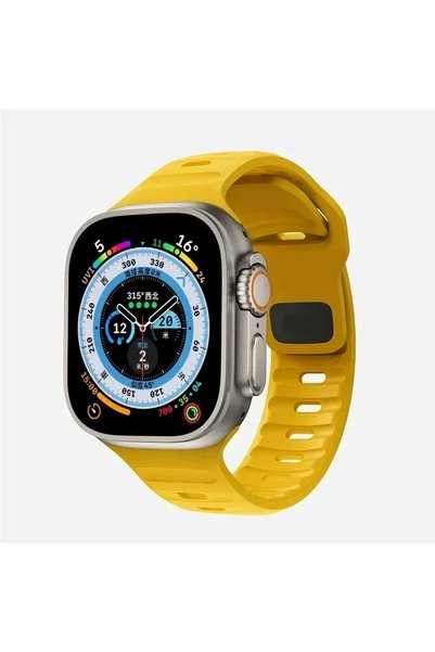 Choice 42mm 44mm 45mm 49mm yellow Soft Silicone Strap For Apple Watch Band Ul...