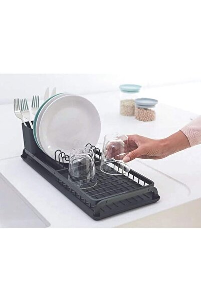 Brabantia رف تجفيف الأطباق المدمج – يوضع على جانب الحوض (117282) بلون رمادي ف...