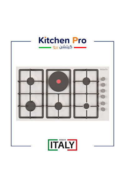Dec Kitchenpro سطح غاز وكهرباء Kitchen Pro إيطالي مدمج 6 عيون (5 غاز + 1 كهرب...