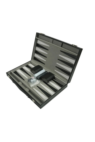 Choice black Game Chess Board Backgammon Set With Stitched Black Leatherette ...