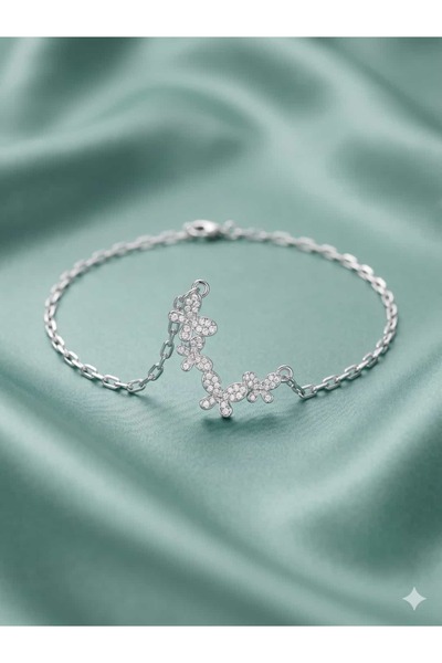 Çelik Silver Color Butterfly Figured Bracelet