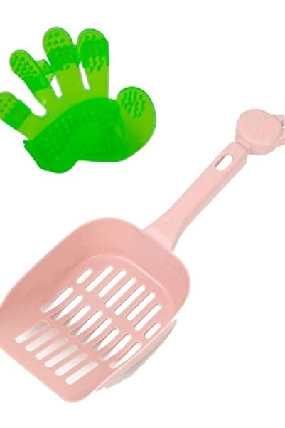 NKX Handheld Pet Litter Scoop With Grooming Silicone Gloves