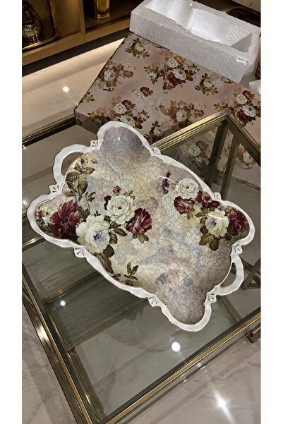 Generic Brand Esterhomedecor Porcelain Tray with Roses