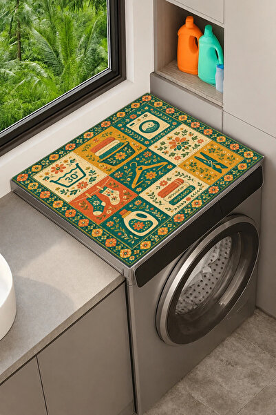 Valerine Life Clothes Dryer Top Organizer Mat Liquid-Proof Cover Retro Laundr...