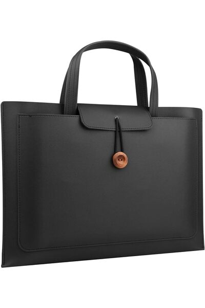 GENERAL Laptop Tote Bag for Women 13/14 Inch Computer Bags Waterproof PU Leat...