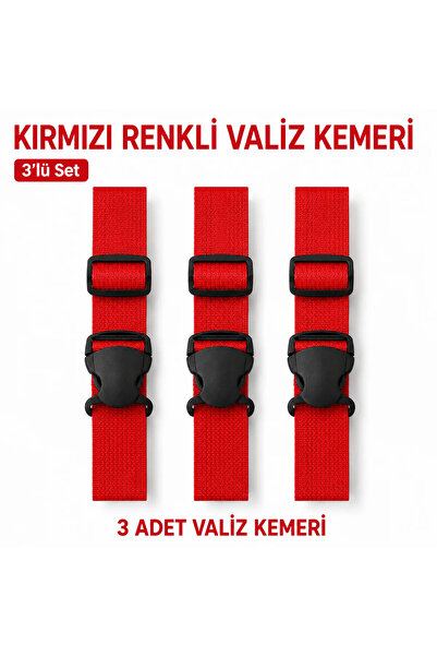 Trink Çanta حزام حقيبة السفر وحزام الأمتعة * 3 قطع * أحمر