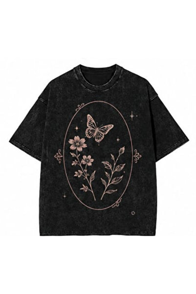 bellanova Vintage Washed Smoked Printed Oversize T-Shirt