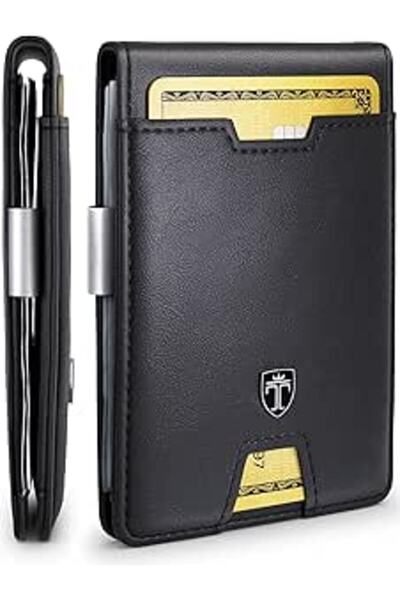 TRAVANDO Men's RFID Blocking Slim Bifold Wallet with Money Clip & 11 Card Slo...