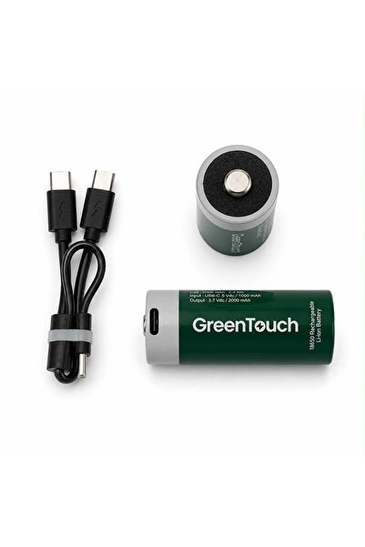 greentouch 18650 USB-C Şarj Edilebilir Pil — 2'li