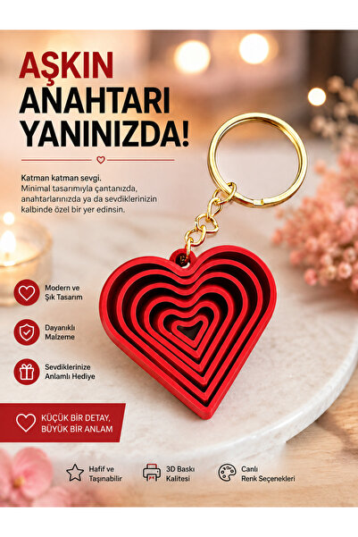 3D Kalp anahtarlık