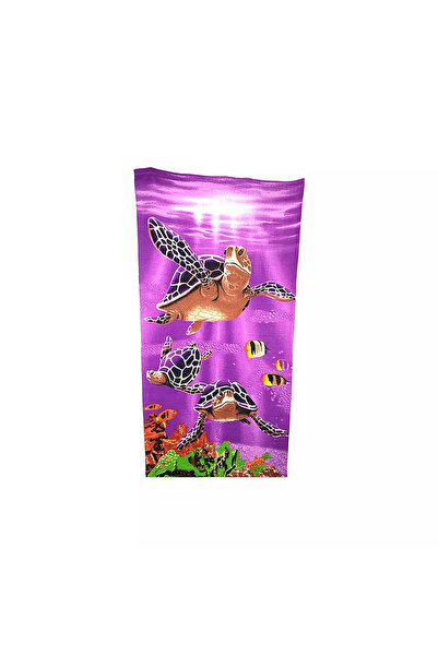 Magrot Prosop de plajă 150x70 cm, Model broască țestoasă, Microfibră absorban...