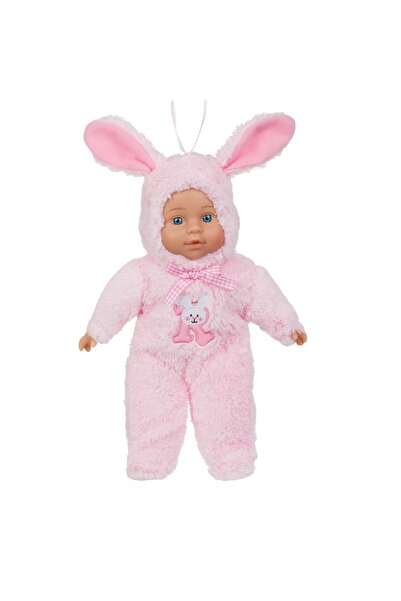 OEM Păpușă Iepuraș Roz 34cm cu Glugă și Urechi - Poliester