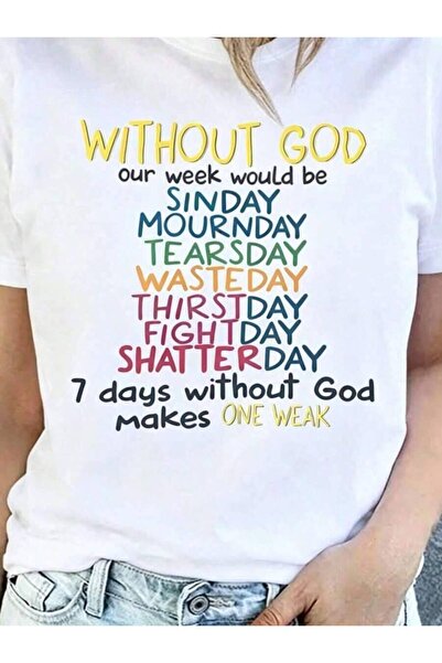 LİNA06 Without God Our Would Be 7 T-Shirt - Unique Graphic Tee Featuring Colo...