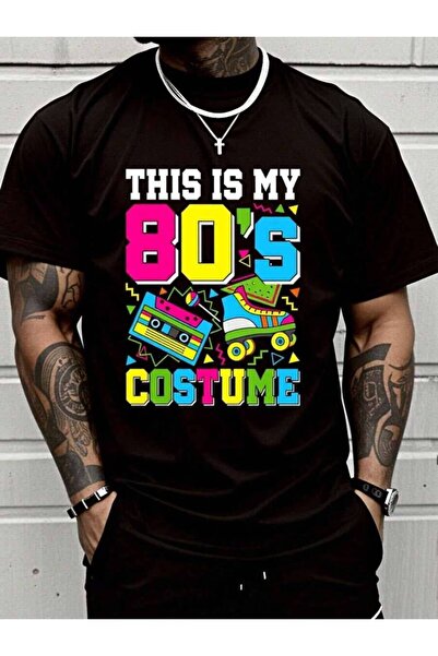 LİNA06 تي شيرت This Is My Costume 80s Party Outfit Funny 80's Lover تي شيرت ع...