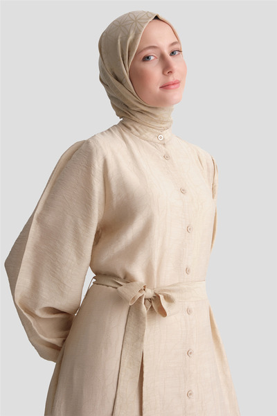 Armine Jacquard Dress Beige